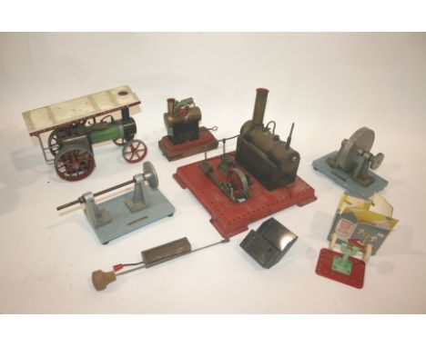 MAMOD MODEL ENGINES a mixed lot including a Mamod model vertical engine, a Mamod Steam Tractor, boxed Mamod Miniature Polishi