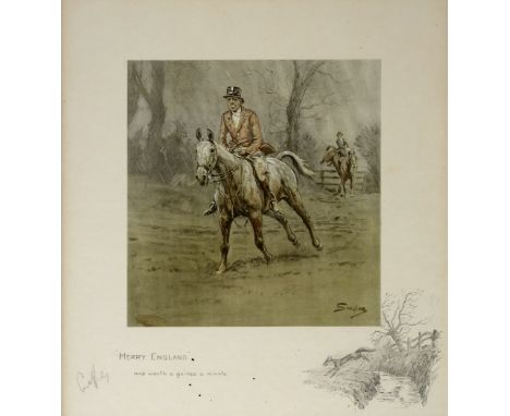 •`SNAFFLES` MERRY ENGLAND.. Offset lithograph, laid down, with printed remarque, blindstamp, signed in pencil Image 27 x 26cm