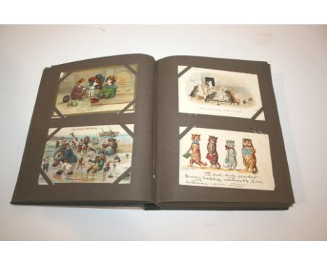 POSTCARD ALBUM 3 postcard albums including Mabel Lucie Attwell, Donald McGill, Bonzo, Louis Wain, Violet Roberts etc. Also wi