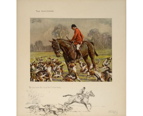 •`SNAFFLES` THE HUNTSMAN Offset lithograph, laid down, with printed remarque, blindstamp, signed in pencil Image 21.5 x 27cm.