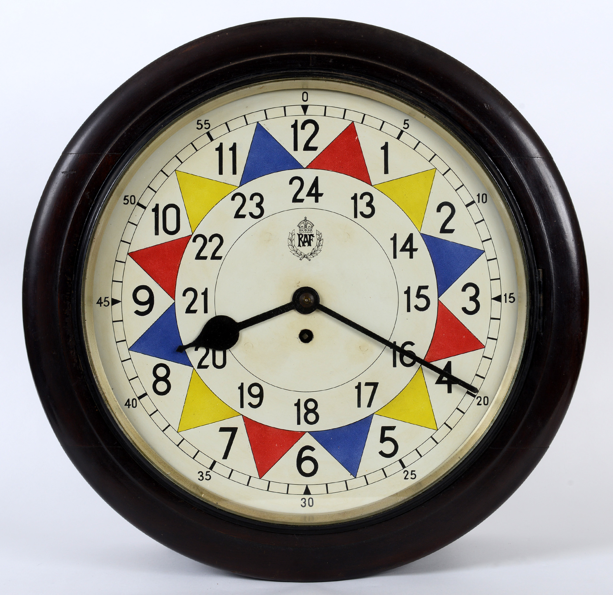 Raf Sector Wall Clock With A 24 Hour Circular Dial And Painted Segments 