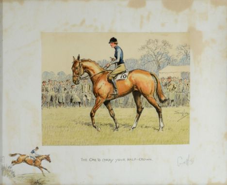 •`SNAFFLES` THE ONE TO CARRY YOUR HALF-CROWN Offset lithograph, laid down, with printed and coloured remarque, signed in penc