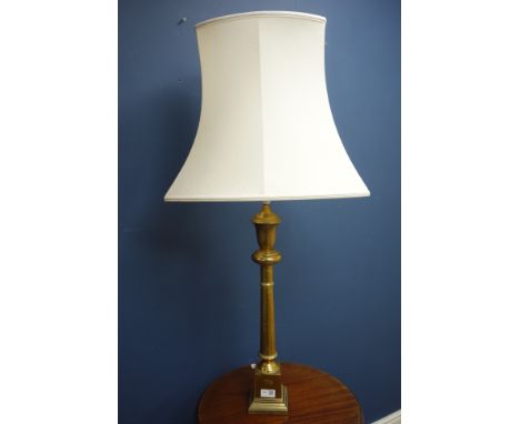 Large brass table lamp, H62cm excluding shade    Condition Report   Click here for further images, condition, auction times &