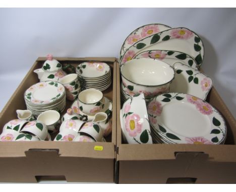 Villeroy & Boch 'Wild Rose' dinner and tea set in two boxes   Condition Report  There are two different colour marks on the b