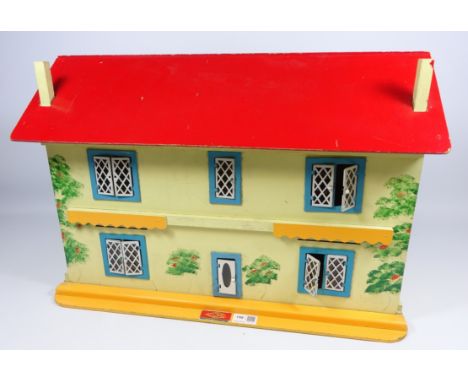 Vintage GB Dolls House, sliding front with furniture, H40cm x W58cm    Condition Report   Click here for further images, cond