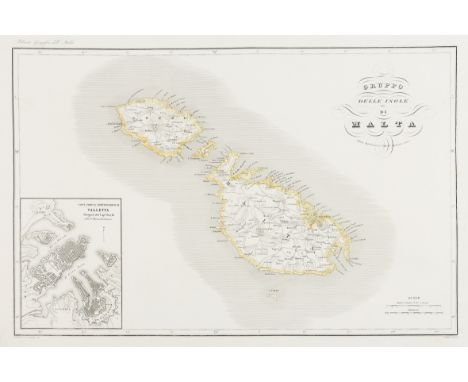 Malta.- Pozzi (G.) Gruppo delle Isole di Malta, map of the Maltese archipelago, with inset plan of Valletta in the lower left