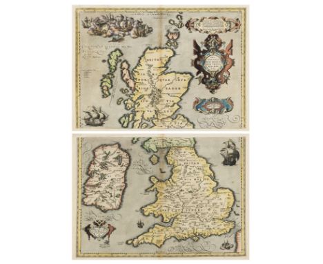 British Isles.- Ortelius (Abraham) Britannicarum Insularum Vetus Descriptio, two-sheet map of ancient Britain, probably engra