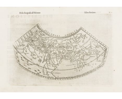 World.- Ruscelli (Girolamo) Ptolemaei Cognita, Ptolemaic world map with the Indian sub-continent missing, from Ruscelli and R