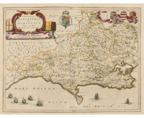 Dorset.- Blaeu (Joan) Comitatus Dorcestria, sive Dorsettia; vulgo Anglice Dorset Shire, county map with harvest-themed title 