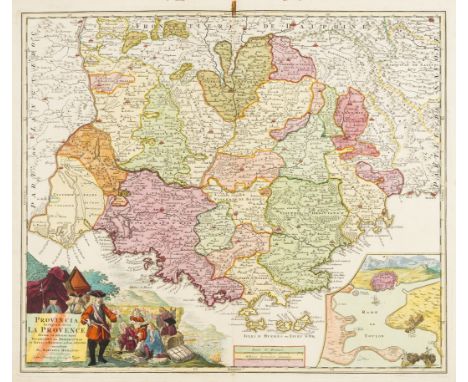 France.- Provence.- Homann (Johann Baptiste) Provincia Indigenis dicta la Provence, map of the Provence from Arles to Monaco,