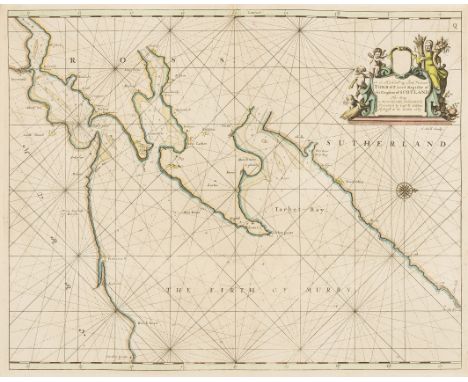 Scotland.- Collins (Capt. Greenville) [The Moray Firth], sea chart with decorative cartouche in the upper right corner, engra