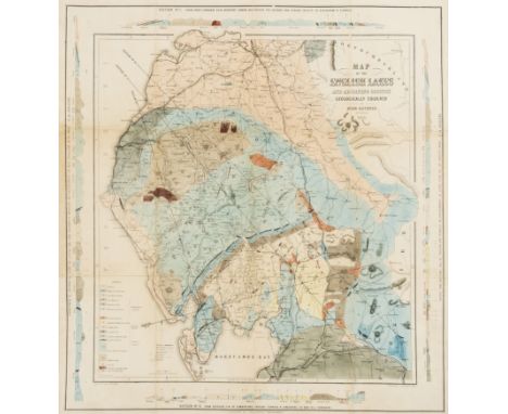 Lake District.- Ruthven (John) Map of the English Lakes and Adjoining Country Geologically Coloured, geological map showing f