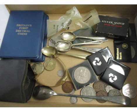 A George VI Coronation silver plated lighter and a watch 