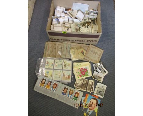 A large collection of Wills cigarette cards and albums, Kensistas silk flags and flower panels, Henry collectors cards, vinta