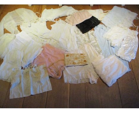 A quantity of vintage ladies silk and satin under garments, mainly from two sisters of Mayfair 