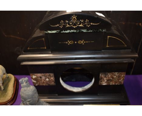 A Victorian slate mantel clock case.