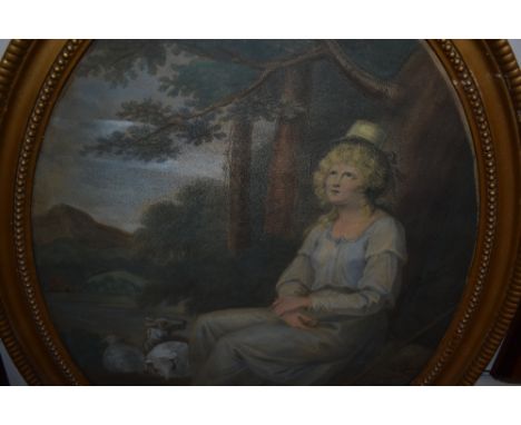 (19th century), a print, classical portrait study, oval, 43 x 33cm, framed and glazed, 50 x 40cm
