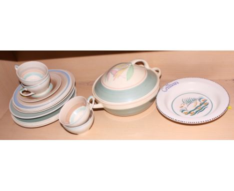 A child's Carter Stabler Adams Poole pottery dish and a number of pieces of Susie Cooper tableware 