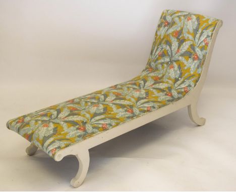 DAYBED, 79cm H x 150cm x 53cm, Regency style painted with new foliate upholstery. 