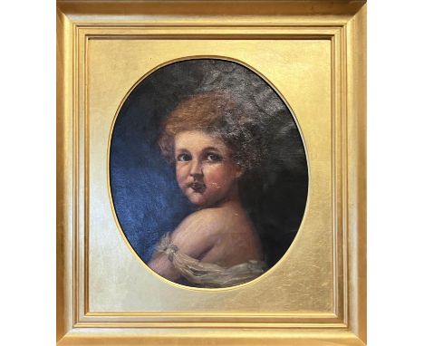 19TH CENTURY SCHOOL, 'Portrait of a Young Girl', oil on canvas, 48cm x 40cm, framed. 