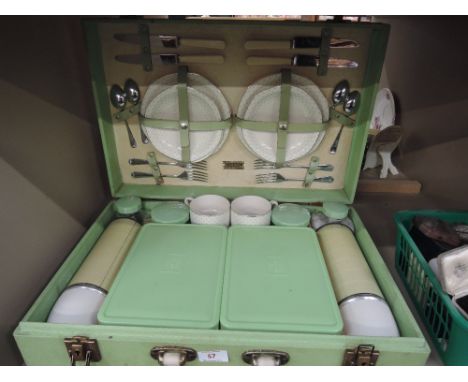 A vintage Brexton picnic hamper