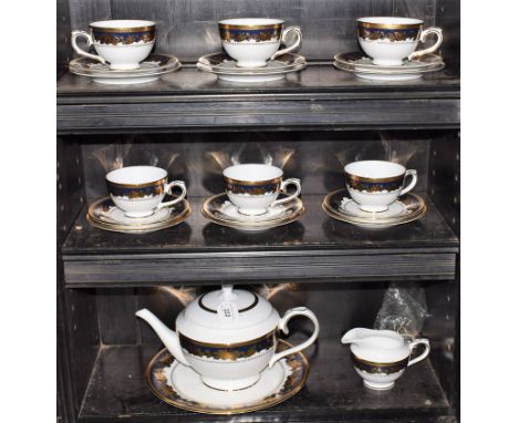 A Dankotuwa Regency pattern part tea service, for six, comprising cups, saucers, side plates, tea pot, milk jug and bread and