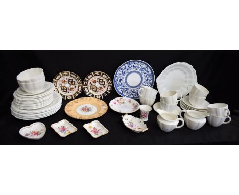 Ceramics - a pair of Royal Crown Derby 2451 pattern side plates; Royal Crown Derby Surrey White part tea set for six comprisi