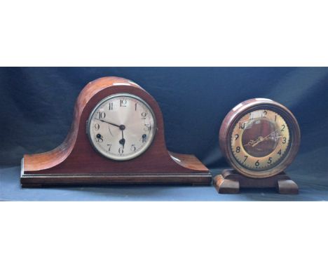 An early 20th century mahogany mantel clock; another (2) 