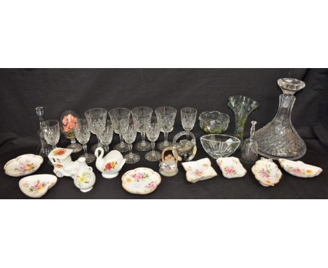 Ceramics and Glass - Royal Crown Derby Posies pattern trinket dishes including heart, quarter lobbed, shaped oval, etc; Edinb