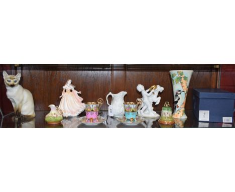 Ceramics - a Royal Worcester figure, Juliette; a Rosenthal study of a seated Siamese cat, second quality; an Old Tupton Ware 