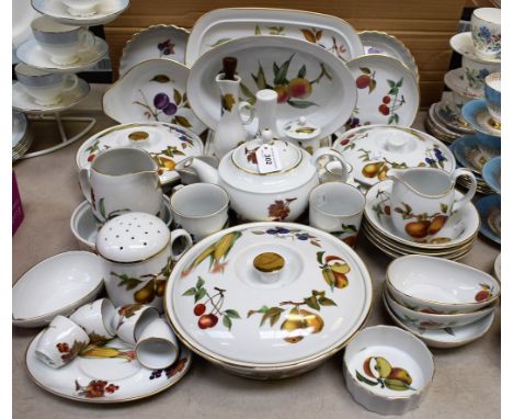 Royal Worcester Evesham dinner ware, kitchen ware and tea ware, including tureens, cruet set, tea pot, jugs, etc