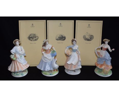 A Royal Worcester figure, Pastoral Collection, Baker's Wife, limited edition 539/5000; others, similar, Market Day, Fruit Pic