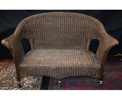 A 20th century wicker sofa, 125cm wide