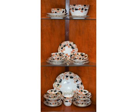 Ceramics - an Edwardian part tea service for six, comprising cups, saucers, side plates, slop bowl, etc