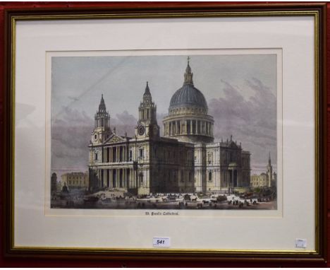 St Paul's Cathedral, a framed print, 53cm x 36.5cm