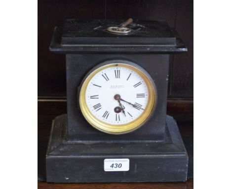 A 19th century belge noir mantel clock, c.1870