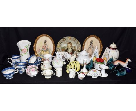 Ceramics - a Booths Old Willow part tea set for twelve comprising cream jug, sugar bowl, side plates, cups and saucers; a Roy