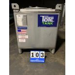 Tote Tank, 350 Gallon x 7,000 lbs Capacity, Stainless Steel (Located in TX) | Rig Fee $75
