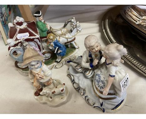 3 vintage European style figures