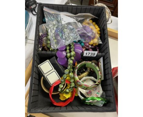 A quantity of costume jewellery including clip on earrings &amp; bangle etc.