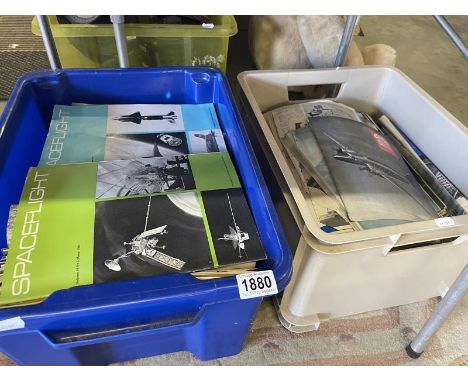 2 boxes of vintage 1940's Air Gazette magazines &amp; 1960's/70's Space Flight magazines