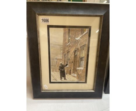 A lovely painting by Wendy Heather-Cray (knocker up) Frame approximately 45.5cm x 37cm
