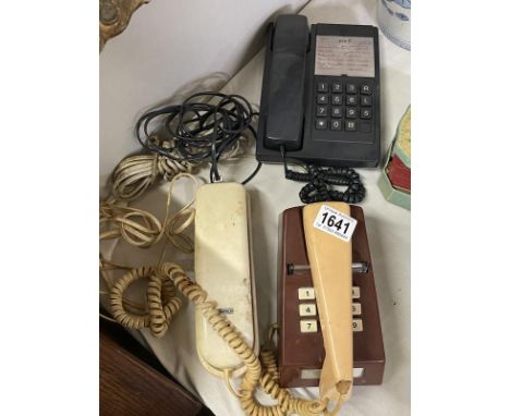 3 vintage telephones