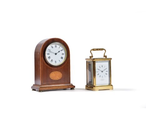 A French gilt brass carriage clock, early 20th century, with eight-day movement with lever platform escapement the backplate 