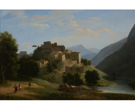 Oil Painting Replica An Italian Villa by Jean Victor Bertin (1767-1842,  France)