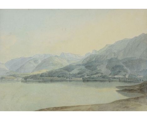 Francis Towne (British 1739-1816)   Lake Windermere, Lake District   Watercolour, pen and ink Inscribed 83 BP verso (in the h