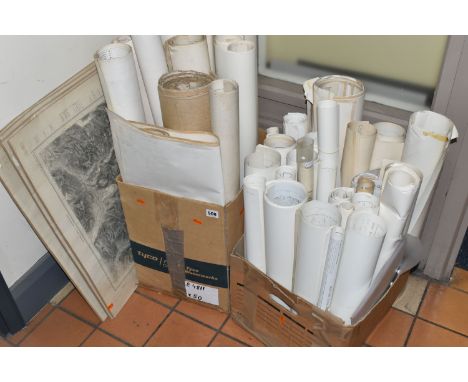 TWO BOXES AND LOOSE MAPS to include four late nineteenth century topological maps of towns in Cumbria, a group of German Worl