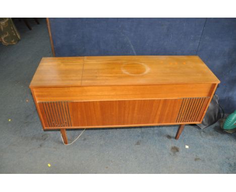 A WESTMINSTER S668.S RADIOGRAM in a Teak veneered cabinet (PAT pass and working but turntable doesn't spin and one cable deta