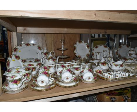 A COLLECTION OF ROYAL ALBERT 'OLD COUNTRY ROSES' PATTERN DINNER, TEA AND GIFT WARES, comprising two covered casserole pots, c