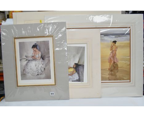 A GROUP OF SIR WILLIAM RUSSEL FLINT (SCOTTISH 1880-1969)  LIMITED EDITION CARD MOUNTED PRINTS, to include 'Cecelia Reclining'